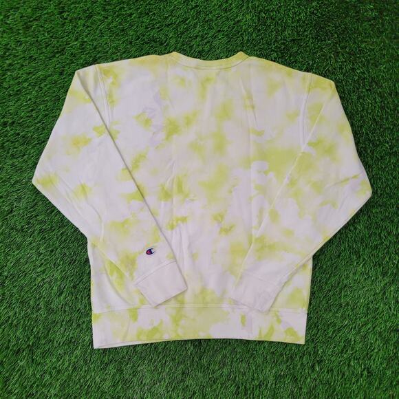 Champion Sweatshirt Medium 22x25 Green White Baggy - Picture 2 of 16
